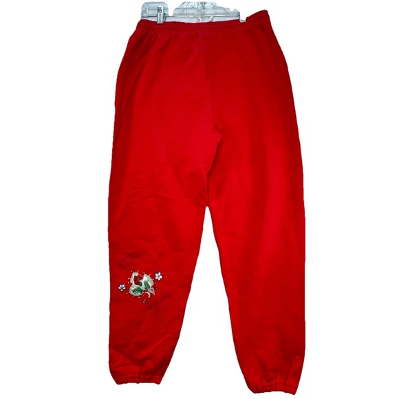 Lee Other - Vintage Y2K Lee Jogger Sweatpants Size Large Red‎ Puffy Paint Art Made In USA